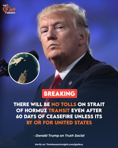 There will be no tolls on Strait of Hormuz transit even after 60 days of ceasefire unless its by or for UNITED STATES