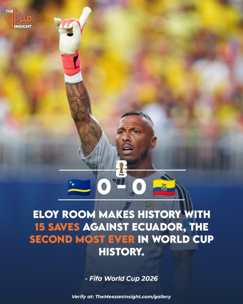 Eloy Room makes history with 15 saves against Ecuador, the second most EVER in World Cup history.