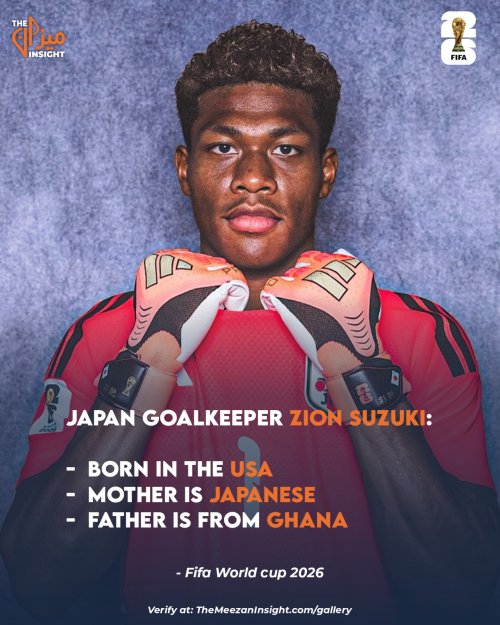 FUN FACT: Japan goalkeeper Zion Suzuki:  🇺🇸 Born in the USA 🇯🇵 Mother is Japanese 🇬🇭 Father is from Ghana