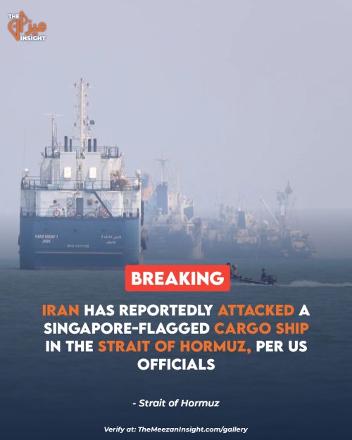 Iran has attacked a Singapore-flagged cargo ship in the Strait of Hormuz, per US officials
