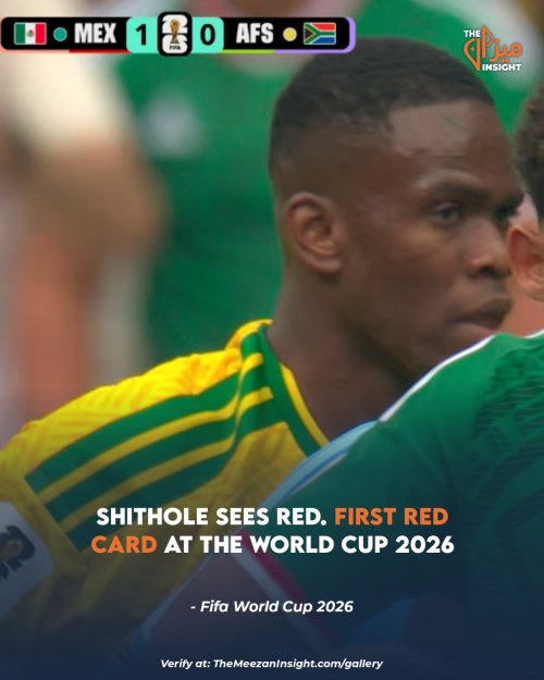 Shithole sees Red. First Red card at the World Cup.  RSA 0 - 1 MEX  #fifaworldcup #fifa #themeezaninsight 