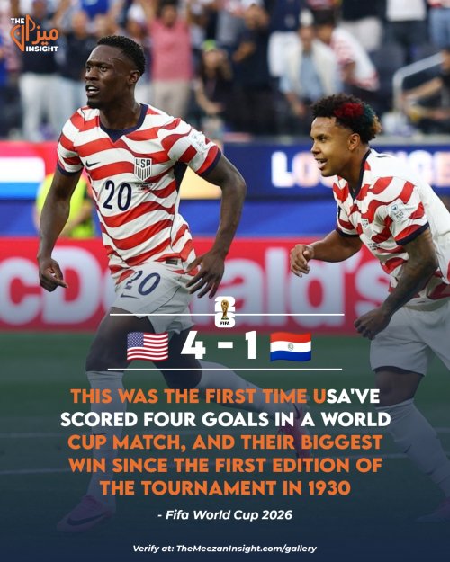 USA’s 4-1 win over Paraguay was the first time they’ve scored four goals in a @FIFAWorldCup match, and their biggest win since the first edition of the tournament in 1930 
