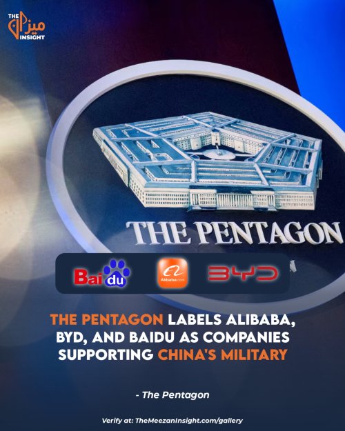 The Pentagon labels Alibaba, BYD, and Baidu as companies supporting China's military