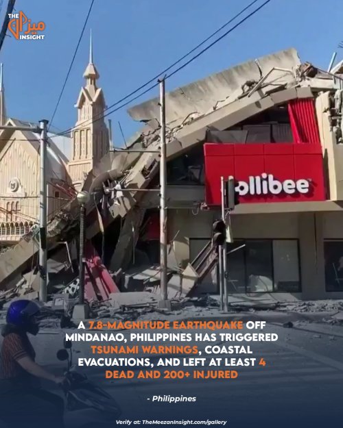 At least eight people were reported dead after a magnitude 7.8 earthquake struck southern Philippines on Monday
