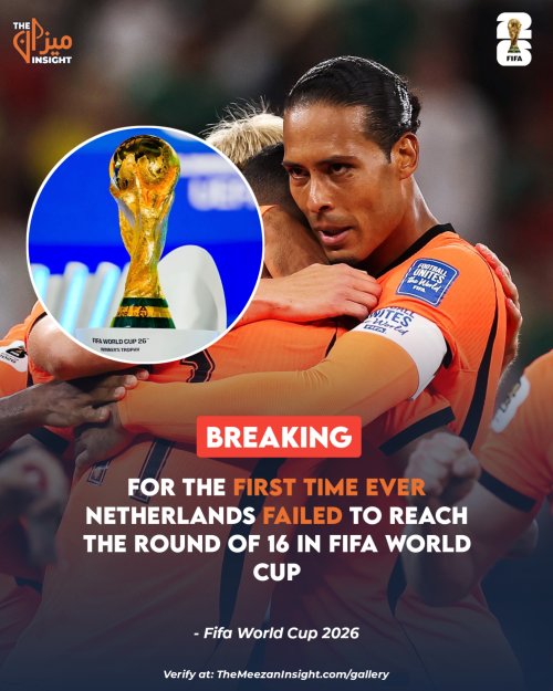 For the first time ever Netherlands failed to reach the Round of 16 in Fifa World Cup
