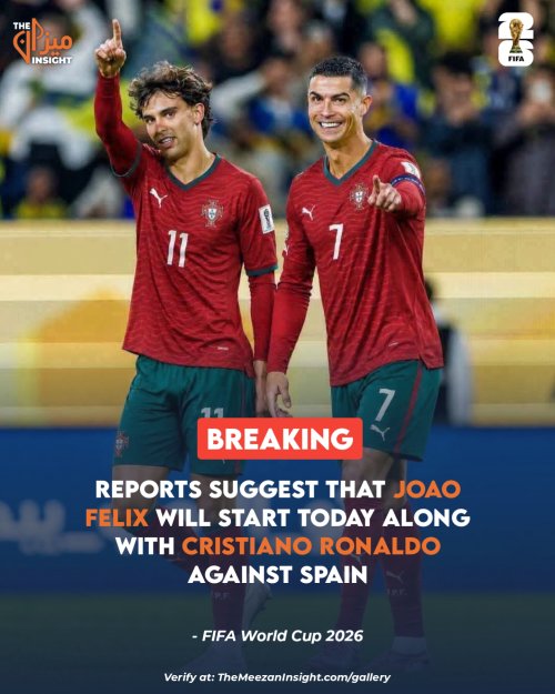 BREAKING: Reports suggest that @joaofelix79 will start today along with @cristiano against Spain