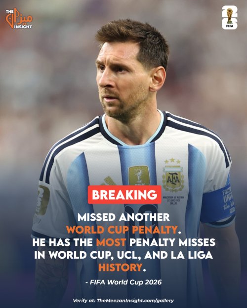 Messi misses ANOTHER World Cup penalty to extend his record to 4! He has the most penalty misses in World Cup, UCL, and La Liga History. 