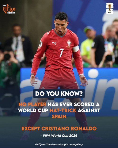 No Player has ever scored a World Cup Hat-trick against Spain  Except Cristiano Ronaldo